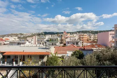 a city view of a city with buildings at Sea view maisonette in Chania Town