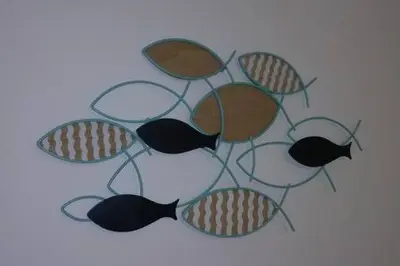 a group of glass fish on a white background at Orama Suites I in Kato Daratso
