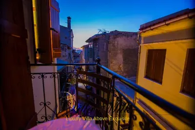 a view of a balcony of a building at Villa Milli in Chania Town