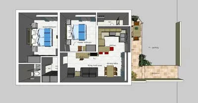 a floor plan of a house at Dennis Stylish Apartment in Kato Daratso