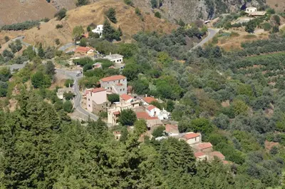 a small village on the side of a mountain at Apirathes Residence in Zoúrva