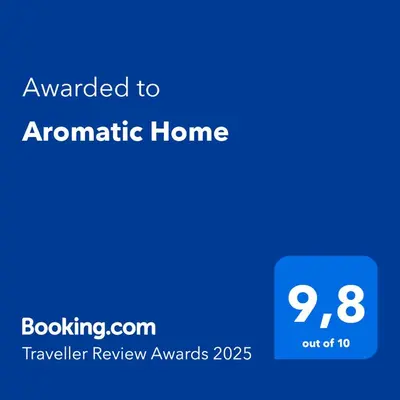 a blue screen with the text awarded to automatic home at Aromatic Home in Kissamos