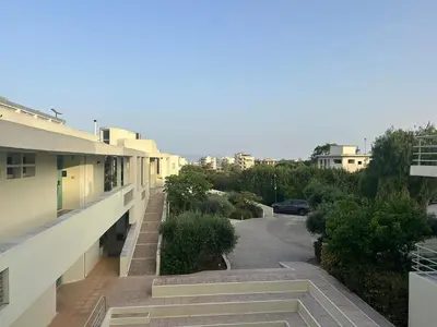 a view of a street from a building at Rodon Hotel in Chania Town