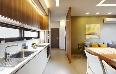 a kitchen with a sink and a counter top at Armi Luxury Apartment in the Heart of the City in Chania Town