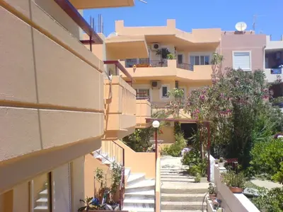 a view of a building from the street at Leonidas Rooms in Plataniás