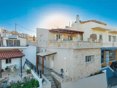 a view from the balcony of a building at Casteli Stone Residence in Kissamos