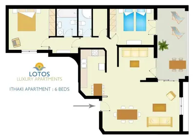 a floor plan of a house at LOTOS - Luxury Apartments in Kounoupidhianá