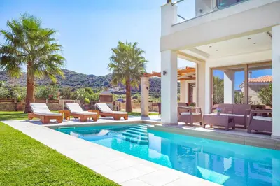 an image of a swimming pool in a villa at Villa Alexandros in Nopíyia