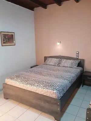 a bedroom with a bed in a room at Ledakis Studios in Frangokastello