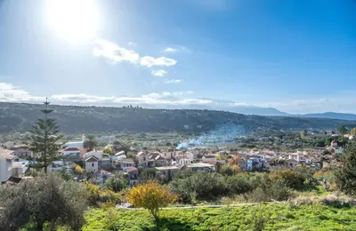 a view of a city from a hill at Cretan Lux Villa Heated Pool in Gavalochori