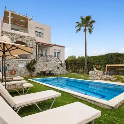 Sea view villa Stelios with Private pool Near the beach