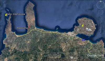 a map of the approximate route of the proposed upgrade at House with Private Place To Swim, Solitary, View in Ravdhoúkha