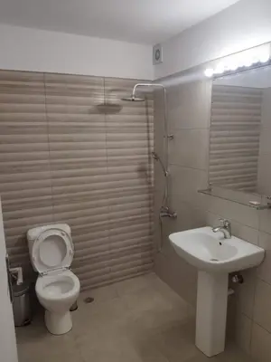 a bathroom with a toilet and a sink at Alexia Rooms in Palaiochóra