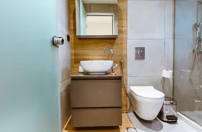 a bathroom with a sink and a toilet at Iliovasilema Apartments in Elafonisi