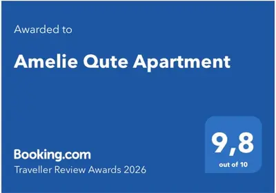 a screenshot of an online office appointment with a blue background at Amelie Qute Apartment in Chania Town