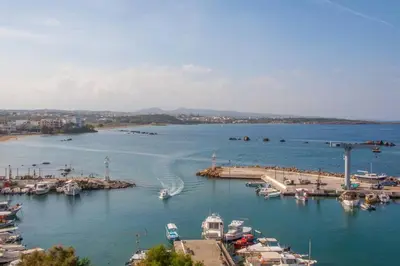 a view of a harbor with boats in the water at Sea & Town Getaway in Chania Town