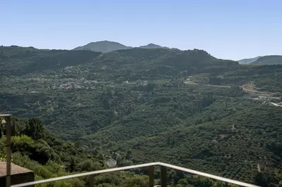 a view of a valley with mountains at Velanis Ηouse, style into nature - secluded in Kissamos