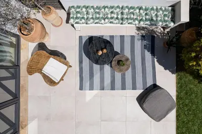 an overhead view of a table with two donuts on it at Artemisia Residence in Chania Town
