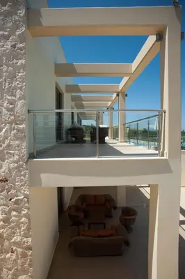a view from the second floor of a house at Luxury 6-Bedroom Villa With Private Pool- Villa Prigipessa in Chania Town