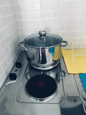 a pot sitting on top of a stove at DIONI 2 in Chania Town