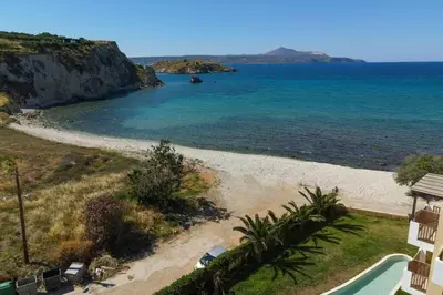 a view of the beach from a house at Casa de Campo 2 in Almirida