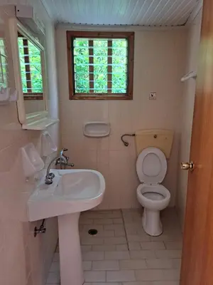 a bathroom with a toilet and a sink at LITHI in Palaiochóra