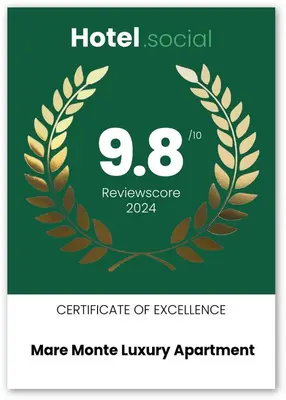 a certificate of excellence with a laurel wreath at Mare Monte Luxury Apartment in Kissamos