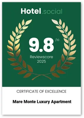 a certificate of excellence with a laurel wreath at Mare Monte Luxury Apartment in Kissamos
