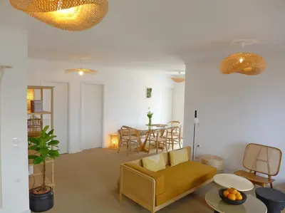 a living room with a couch and a table at FOS - casa casa group in Chania Town