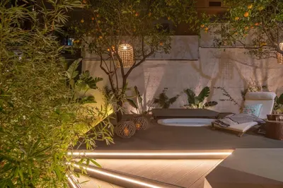 a room with a table with plants on it at Casa Blue Dove in Chania Town