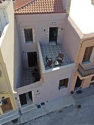 an overhead view of a house with a balcony at Ariadne Luxury Home in Chania Town