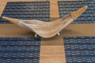 a hammock sitting on top of a table at Neoria apartment in Chania Town