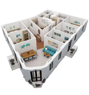 a rendering of a floor plan of a house at Strat's City Loft in Chania Town