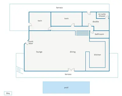 a floor plan of a house at Villa Aggeliki by Villa Plus in Pírgos Psilonérou