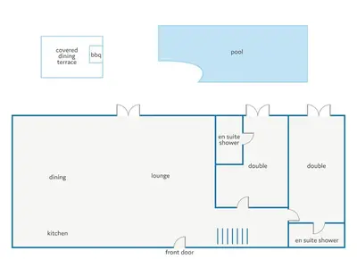 a schematic diagram of a house at Villa Potami Nikos by Villa Plus in Stílos
