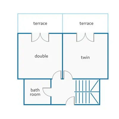 a block diagram of a house at Villa Katerina Pente by Villa Plus in Kalyves
