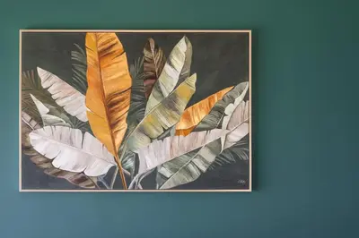 a framed picture of a bunch of leaves at Villa Thea, stunning view, pool, BBQ, Brand new. in Kissamos