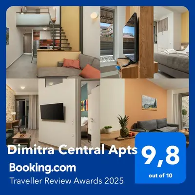 a collage of pictures of a living room and a living room at Dimitra Central Apts in Chania Town
