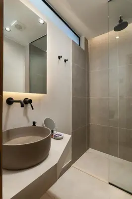 a bathroom with a sink and a shower at Ontas IK18 in Chania Town