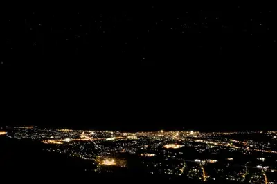 a view of a city at night at Villa Malaxa Private Luxury with Amazing View in Maláxa