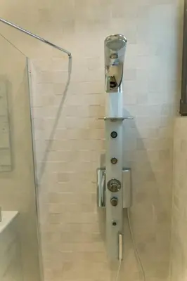 a shower in a bathroom with a shower at The Alcove Studio Chania in Chania Town