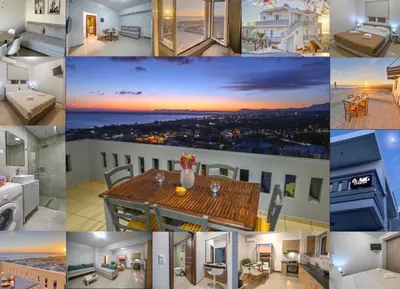 a collage of photos of a house at A & G Apartments in Kolymvari