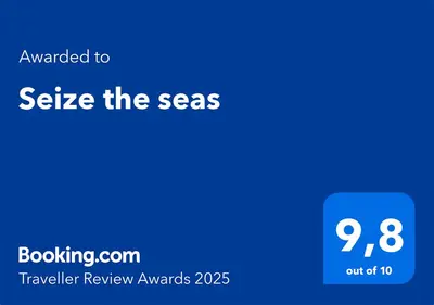 a blue screen with the text wanted to seize the seas at Seize the seas in Kalamaki Chanion